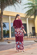 Pramukh Fab Maroon Color Cotton Co-ord Set - Distacart