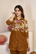 Pramukh Fab Mustard Color Cotton Co-ord Set - Distacart