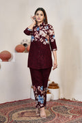 Pramukh Fab Maroon Color Cotton Co-ord Set - Distacart