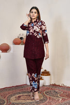 Pramukh Fab Maroon Color Cotton Co-ord Set - Distacart