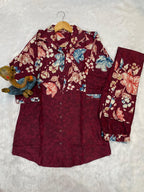 Pramukh Fab Maroon Color Cotton Co-ord Set - Distacart