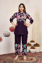 Pramukh Fab Purple Color Cotton Co-ord Set - Distacart