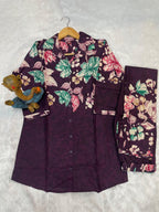Pramukh Fab Purple Color Cotton Co-ord Set - Distacart