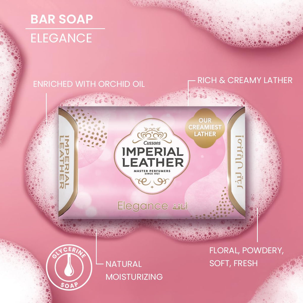Cussons Imperial Leather Elegance Soap Luxuriously Moisturising With Orchid Oil