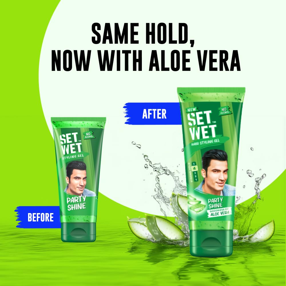 Set Wet Hair Gel for Men Vertical Hold Strong Hold High Shine