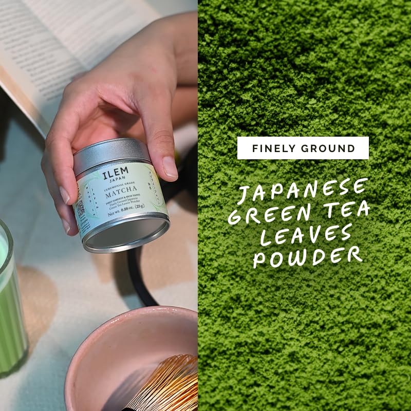 ILEM JAPAN Japanese Matcha Tea (25g) | Pure Ceremonial Grade Organic Japanese Matcha|First Harvest|Authentic & Premium Matcha Tea Powder Sourced From Kagoshima,Japan