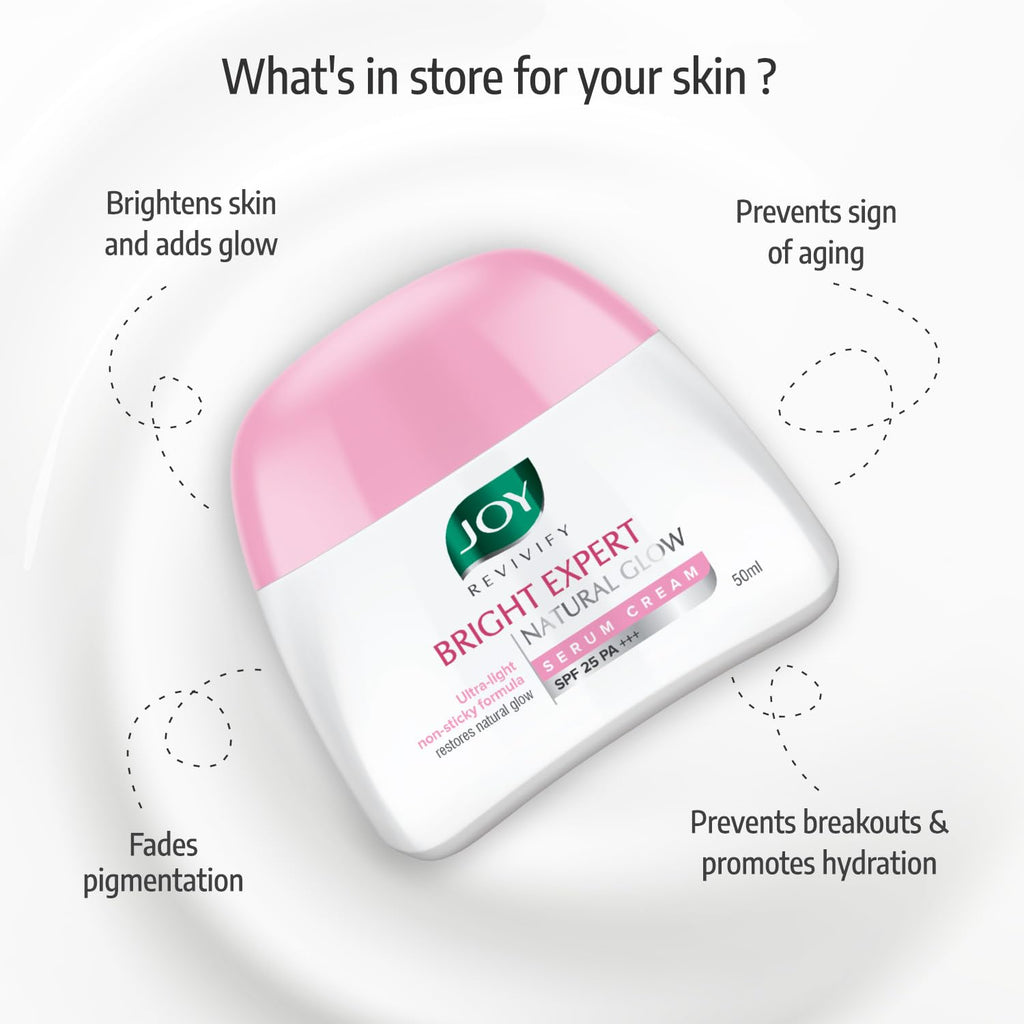Joy Revivify Bright Expert Natural Glow Serum Cream SPF 25 A+++ - Distacart