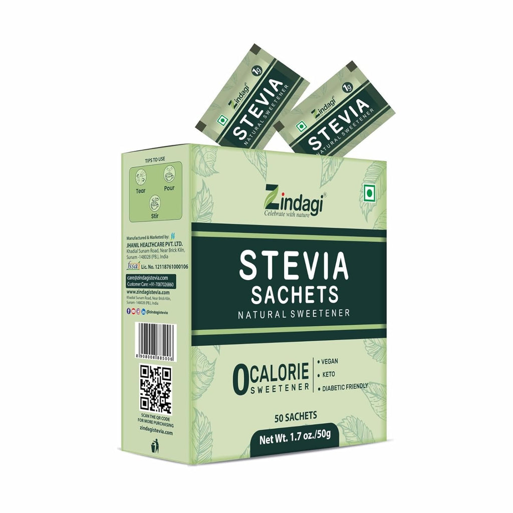 Zindagi Stevia Nature's Sweetener Sachets - Distacart