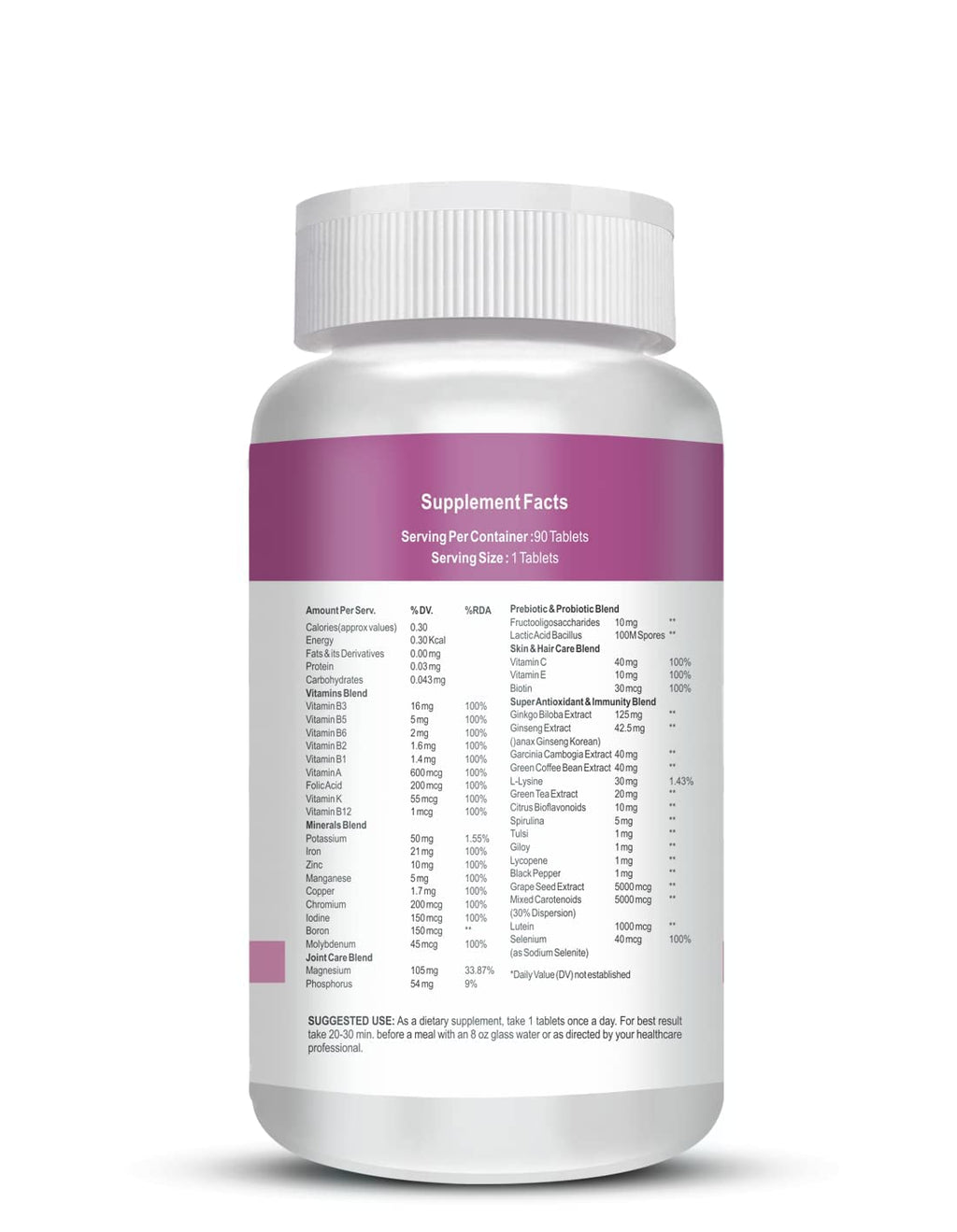 Vokin Biotech Multivitamin with Probiotics, With Vitamin C, Vitamin B, Vitamin D, Zinc, Supports Immunity and Gut health, For (Multivitamin For Women)