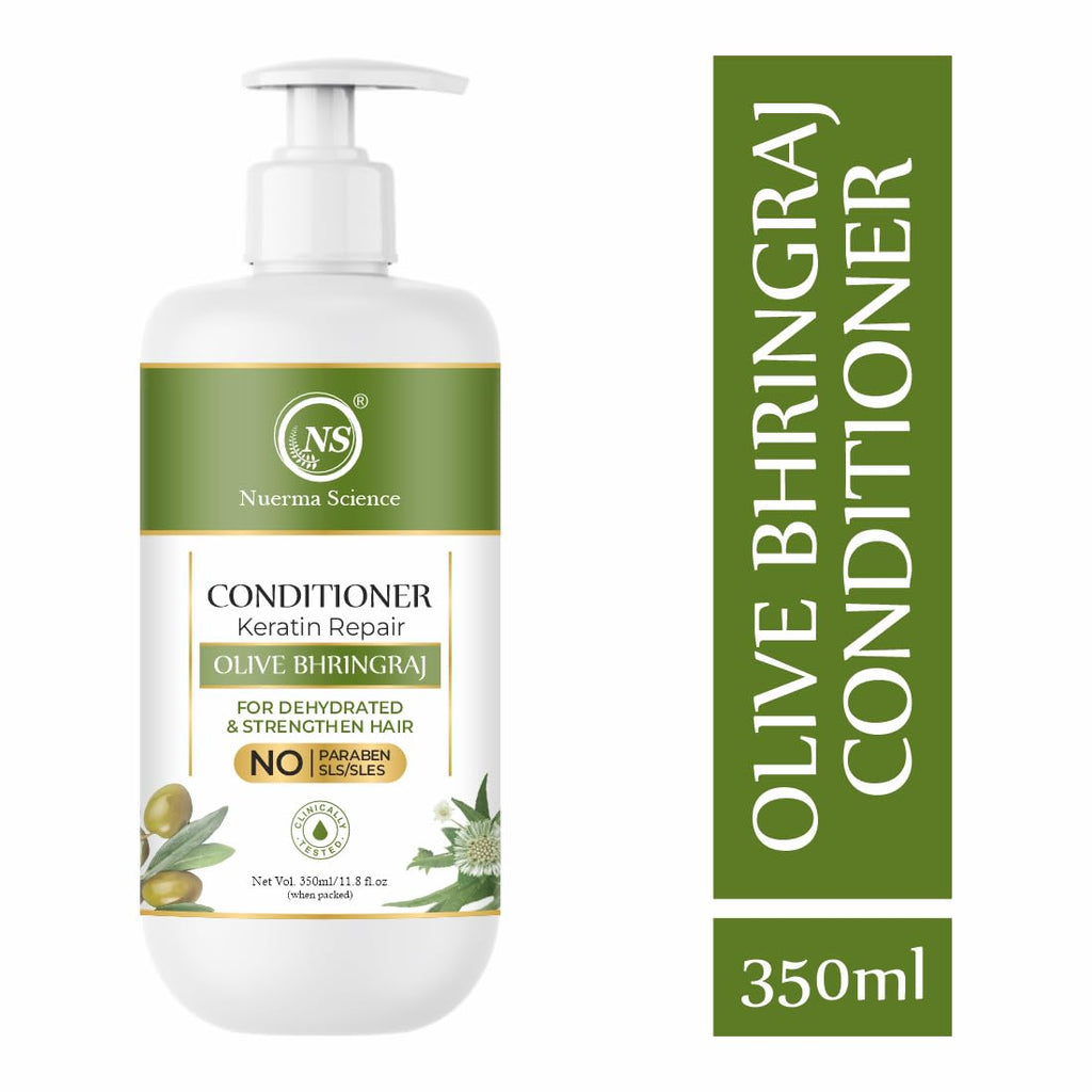 Nuerma Science Keratin Repair Olive Bhringraj Hair Conditioner for Dehydrated & Strengthen Hair