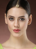 NVR Women's Gold-Polished CZ Stone-Studded Borla Maang Tikka - Distacart
