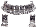 Silver-Plated Alloy Oxidised Silver Geometric Necklace - The Pari