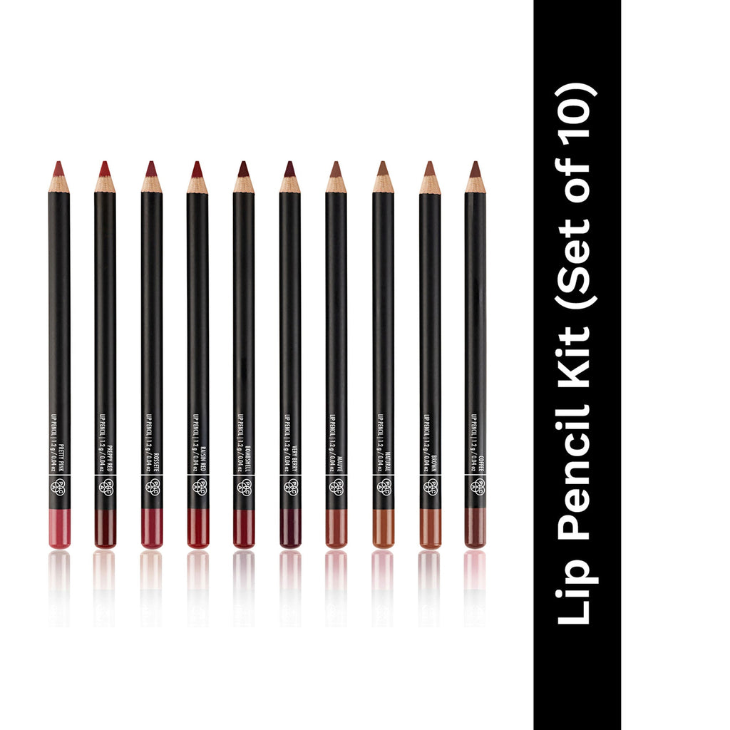PAC Studio Lip Pencil Vault Set of 10 - Creamy Non Drying, Longwear Intense Pigment, Matte Finish