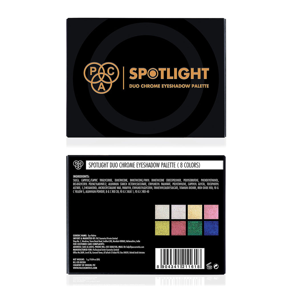 PAC Studio Spotlight Duo Chrome Palette Season 1 - Intensely Pigmented, Buttery Smooth Multi Chrome Shades