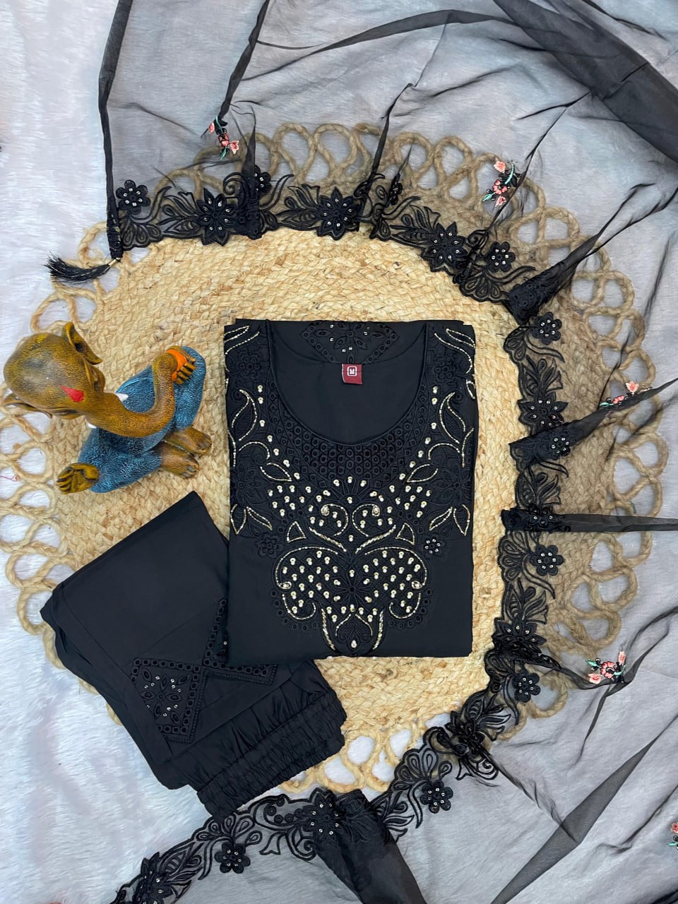 Pramukh Fab Black Color Viscose Roman Kurta Set - Distacart