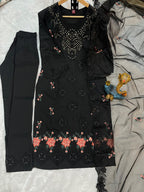 Pramukh Fab Black Color Viscose Roman Kurta Set - Distacart