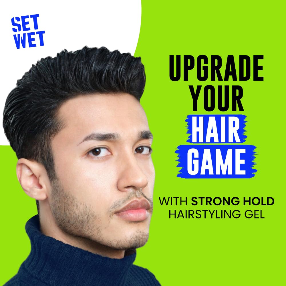 Set Wet Hair Gel for Men Vertical Hold Strong Hold High Shine
