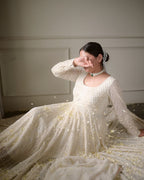 Yash Enterprise Salwar Soul Women'S White Net With Heavy Embroidery Sequin Salwar Suit - Distacart