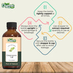 Organic Zing Gingergrass (Cymbopogon martinii) Oil | Pure & Natural Essential Oil for Skincare, Hair Care, Aroma and Diffusers