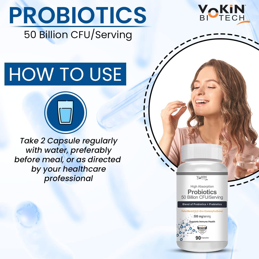 Vokin Biotech Probiotics 50 Billion CFU Multi Capsules