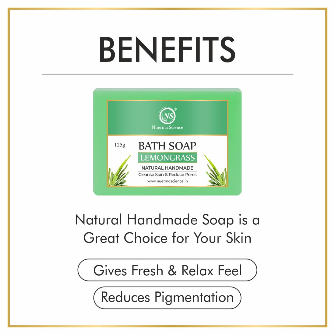 Nuerma Science Lemongrass Bath Soap | Cleanse Skin & Reduce Pores - Distacart