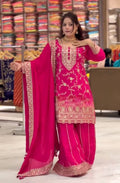 Yash Enterprise Pink Chinon Silk Party Wear Embroidery Suit Set - Distacart