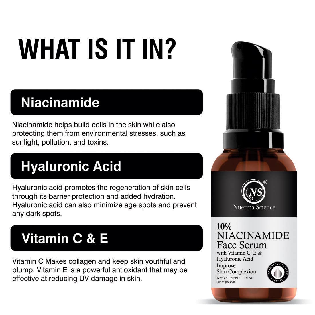 Nuerma Science 10% Niacinamide Face Serum | Plump, Smooth, Radiant Skin