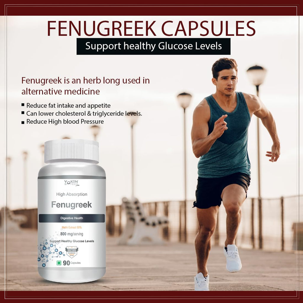 Vokin Biotech Fenugreek Seed Extract Supplement 500mg, Silymarin Extract 300mg Support Healthy Glucose Levels
