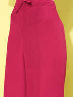 Sangria Floral Yoke Design Jacquard Kurta with Palazzos & With Dupatta