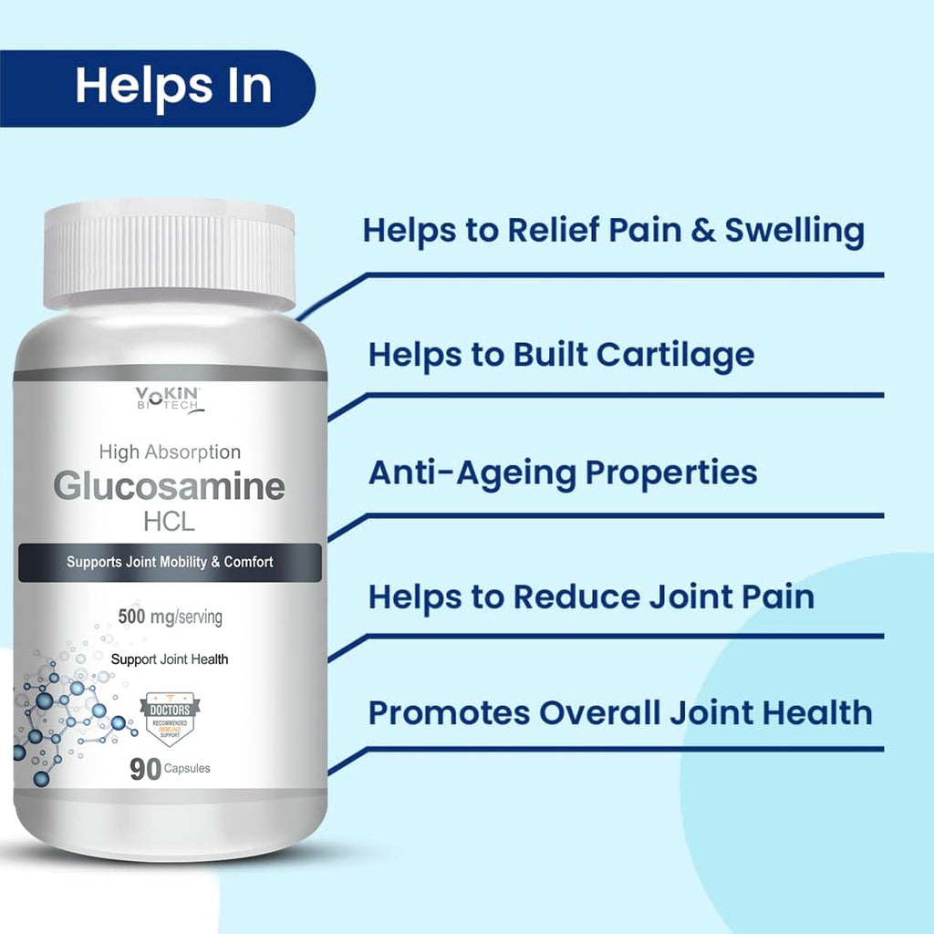 Vokin Biotech Glucosamine HCL Supplement Supports Joint Health -500mg