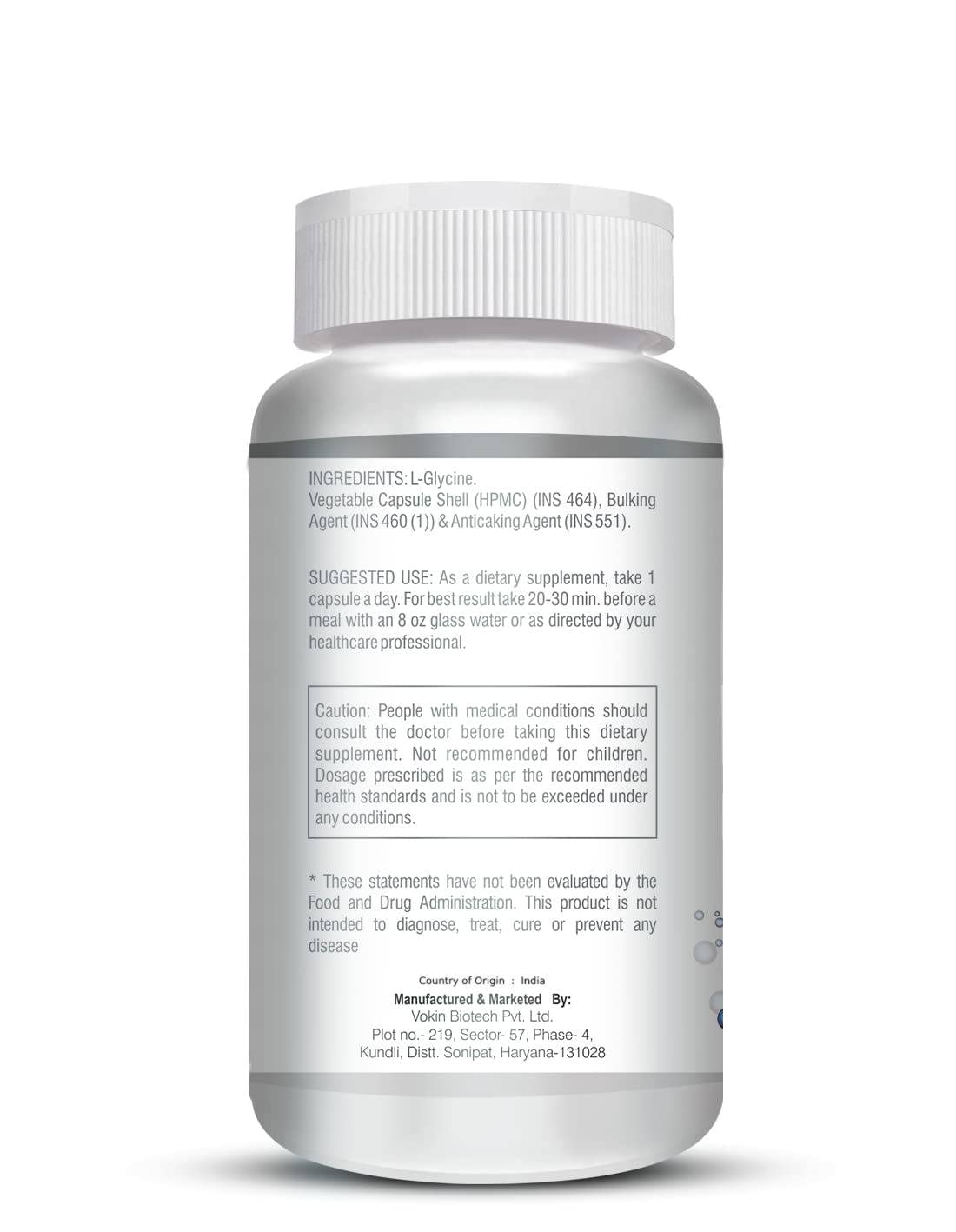 Vokin Biotech L- Glycine Energy Production - Support Cognitive and Sleep Health- 500mg