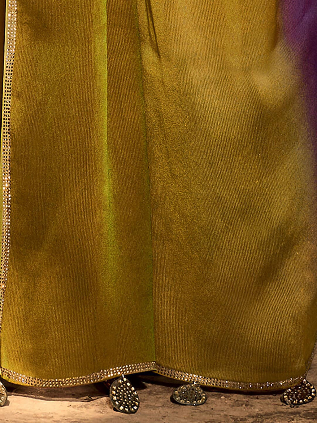 Saree Mall Purple & Beige Ombre Embroidered Sarees - Distacart