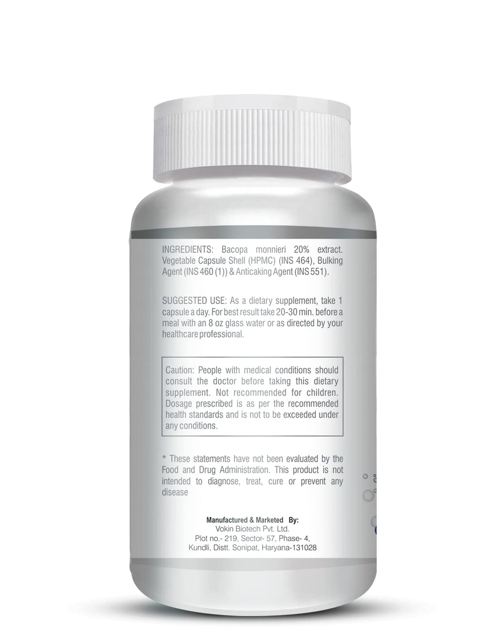Vokin Biotech Bacopa Brahmi Extract- Support Brain Health- 500mg