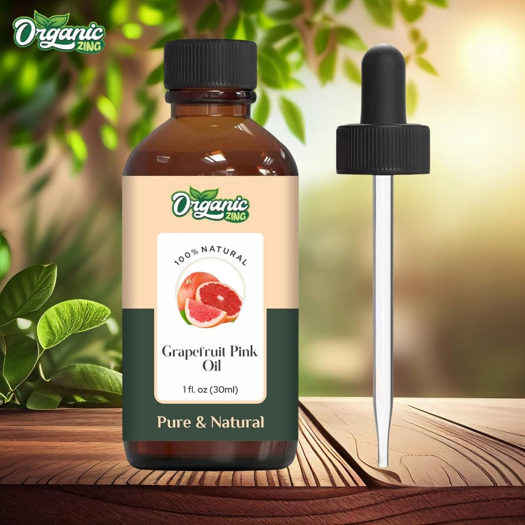 Organic Zing Grapefruit Pink (Citrus × paradisi) Oil | Pure & Natural Essential Oil for Skincare, Hair Care, Aroma and Diffusers