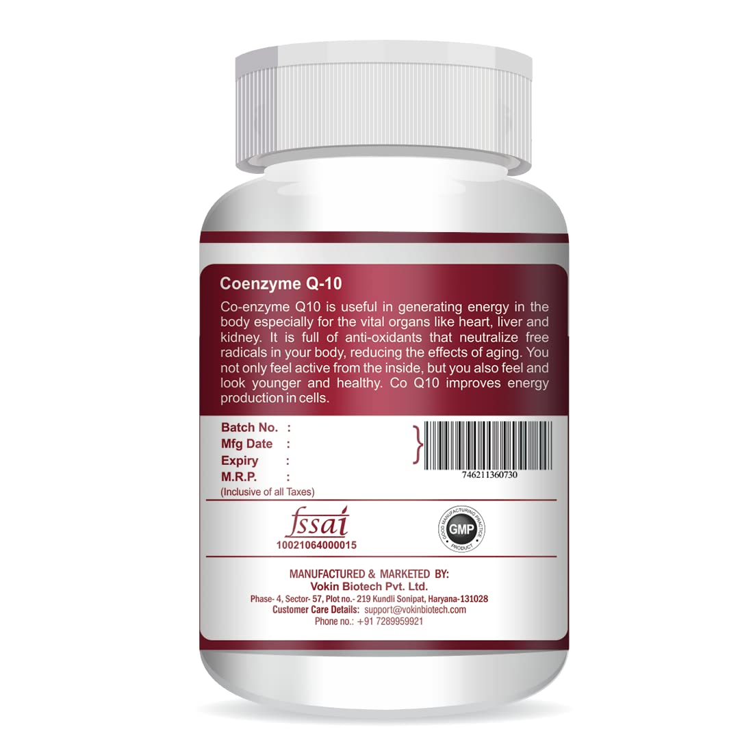 Vokin Biotech Natural Coenzyme Q-10 Rich in Antioxidant, Support Heart Health & Boosts Energy 250 mg