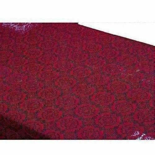 Cotton Dining Table Cover 6 Seater - Maroon