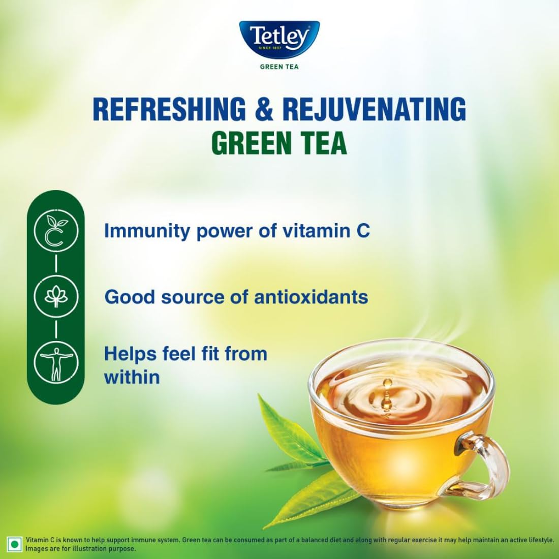 Tetley Long Leaf Green Tea - Distacart