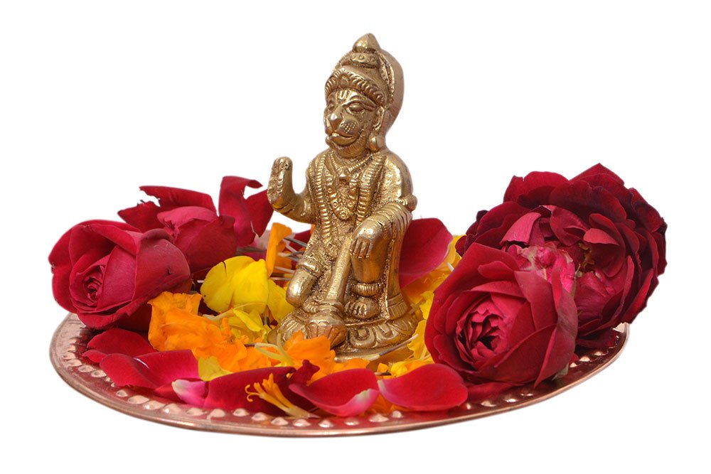 Kannssky Brass Hanuman Statue for Home Religious Decorative Idol