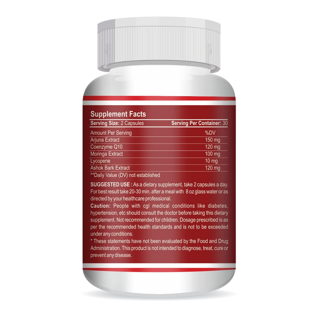 Vokin Biotech Cardioton 60 Capsules with Coenzyme Q10 & Arjuna Extract For Heart Health