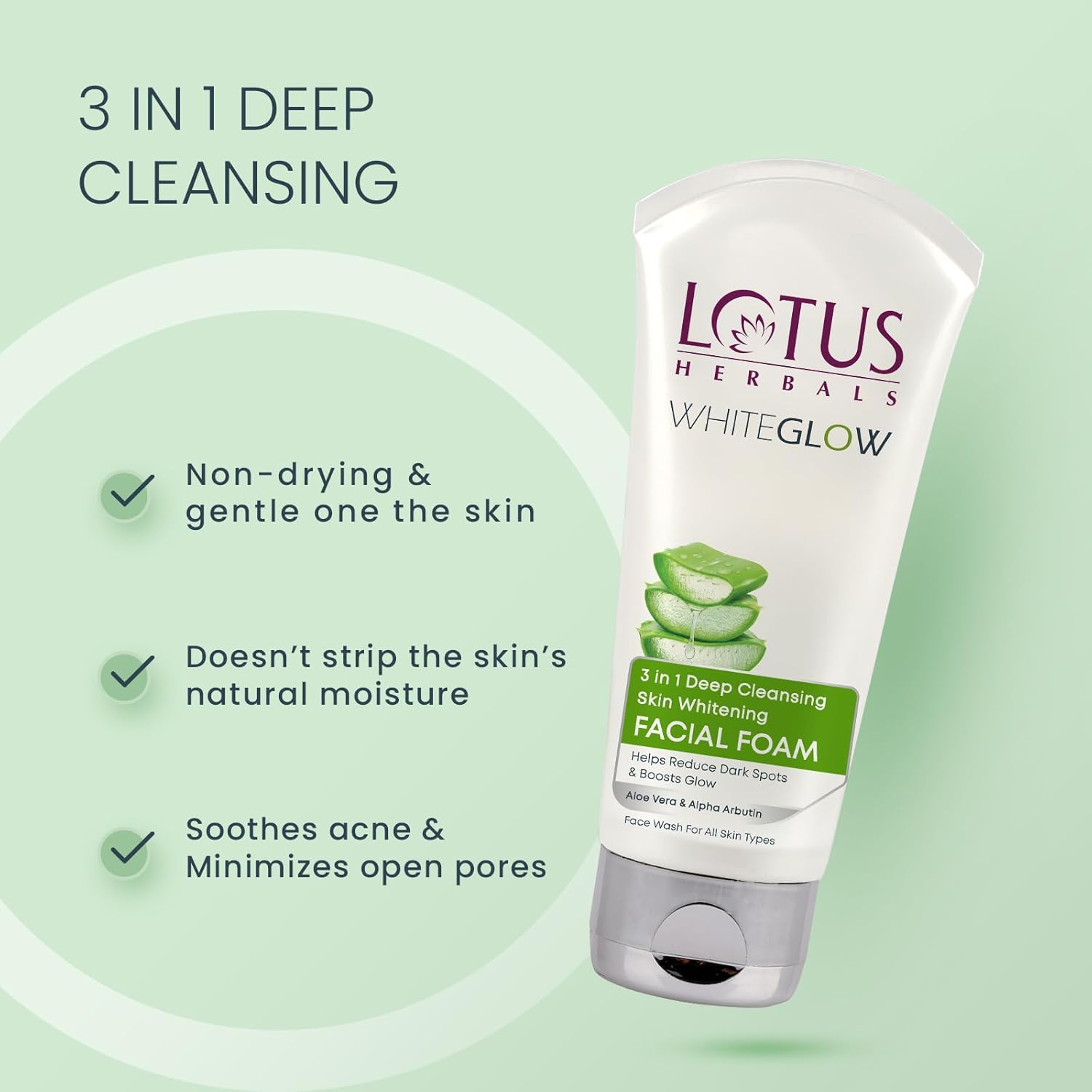 Lotus Herbals WhiteGlow 3-In-1 Deep Cleansing Skin Whitening Face Wash