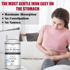 Vokin Biotech Iron Supplement for Women -100% Chelated - With Vitamin B12, Folic Acid & Vitamin C for High Absorption