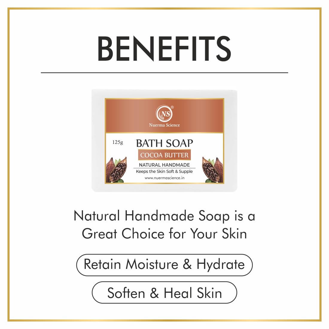 Nuerma Science Cocoa Butter Bath Soap | Keeps Skin Soft & Supple - Distacart