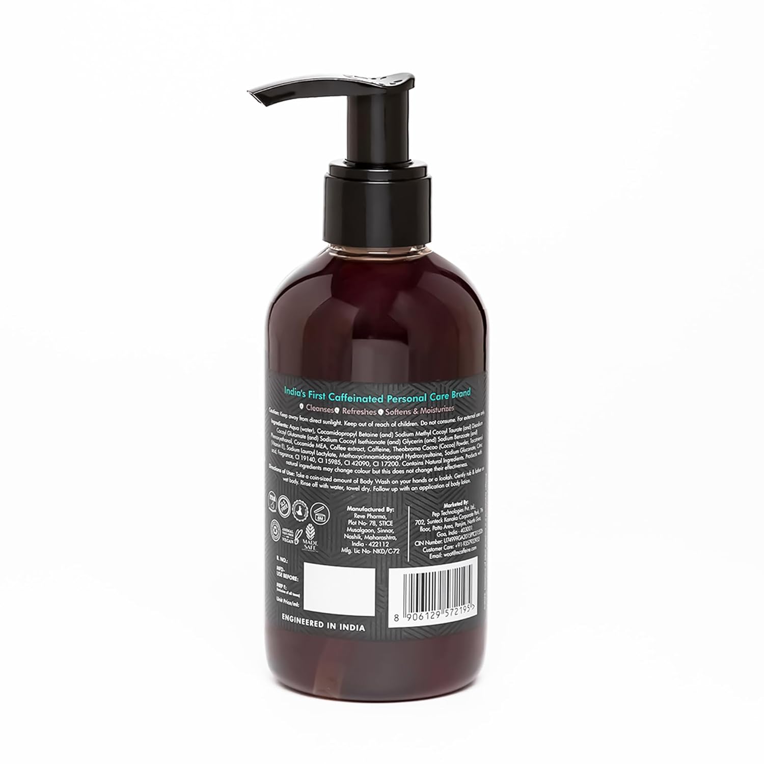 mCaffeine Coffee Body Wash with Cocoa for Refreshed & Moisturized Skin