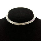 Silver-Toned Alloy Double Line Silver Choker Necklace - The Pari