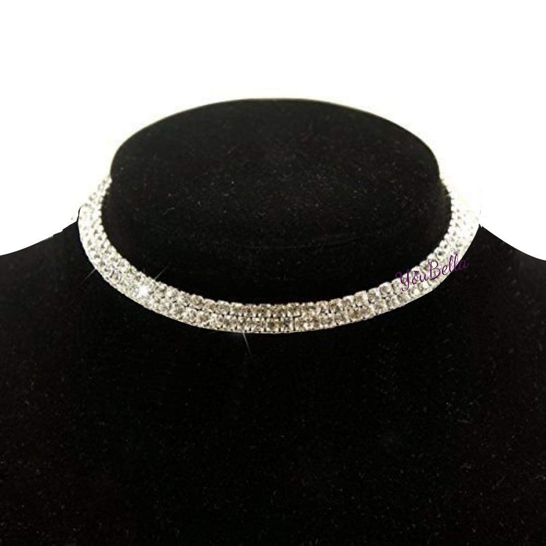 Silver-Toned Alloy Double Line Silver Choker Necklace - The Pari