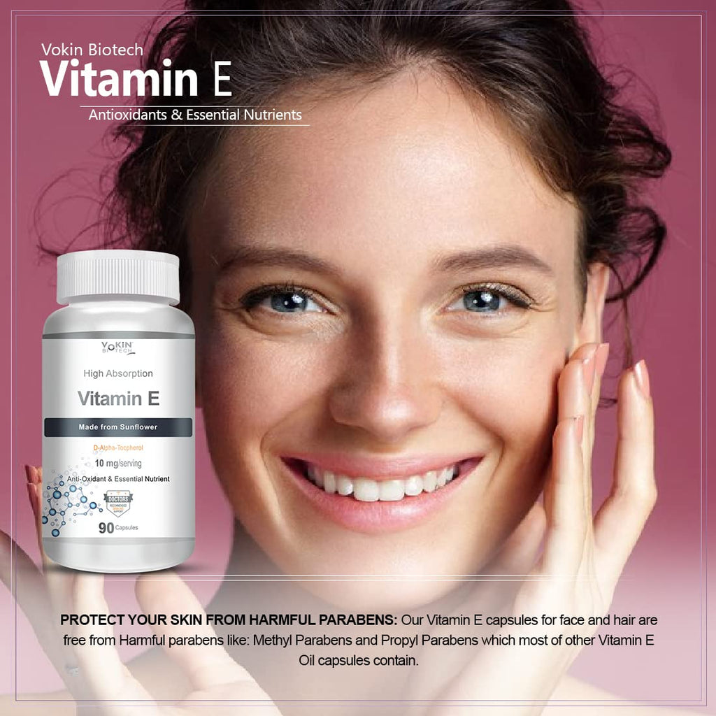 Vokin Biotech Natural Vitamin E from Sunflower - D-Alpha-Tocpherol - 10mg