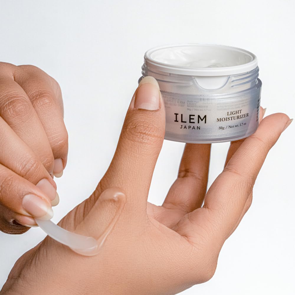 ILEM JAPAN Light Moisturizer Face Cream 50g | Japanese Oil-Gel Cream for Oily Skin | Niacinamide + Ceramide NP + Squalane + Centella Cica | For Women & Men | Made in Japan
