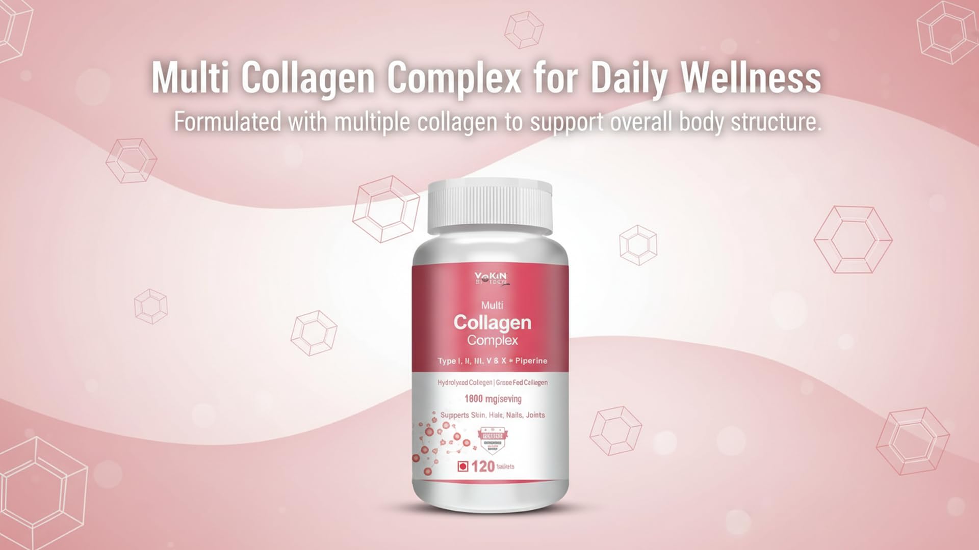 Vokin Biotech Multi Collagen Complex Peptide Tablets