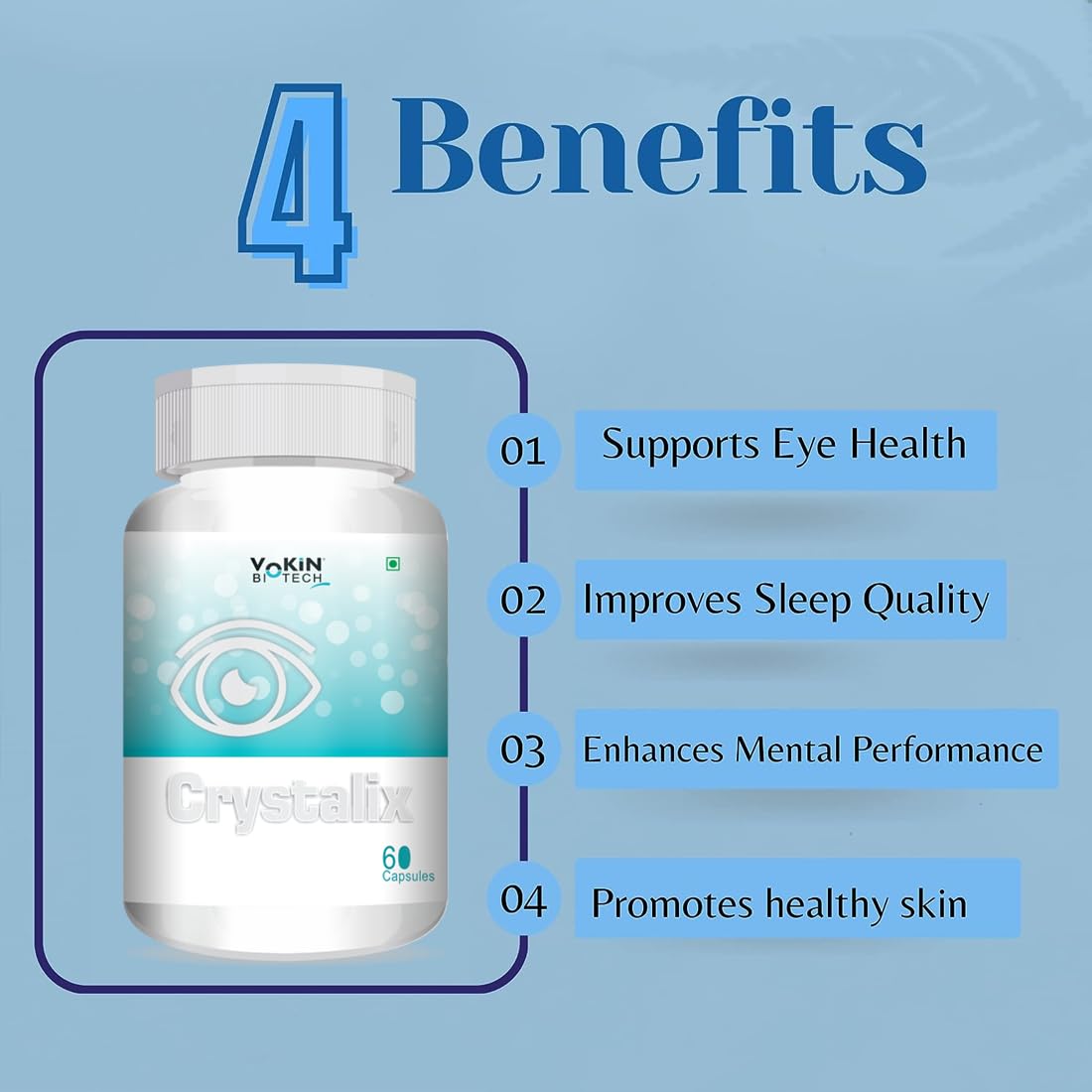 Vokin Biotech Crystalix Complete Eye Health Formula To Maintain Healthy Eyes Capsules