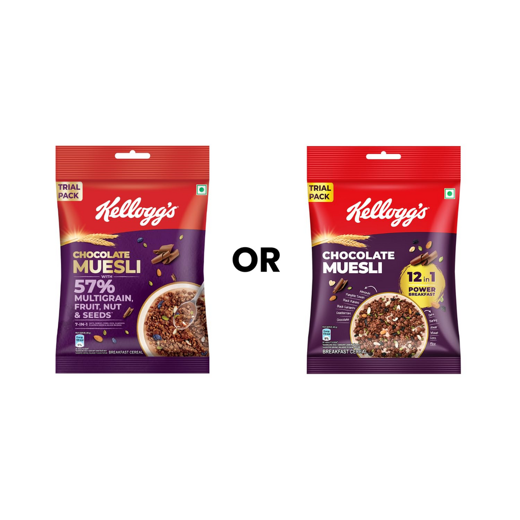 New Kellogg's Chocolate Muesli 57% Multigrain, Fruit, Nut & Seeds